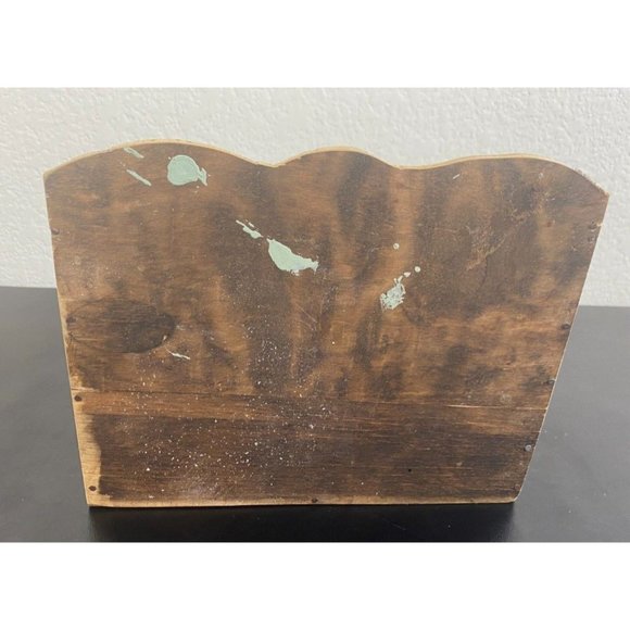 Wood and Ceramic Spice Rack 4 shakers with 3 drawers Japan Vintage City Scene - Picture 2 of 8